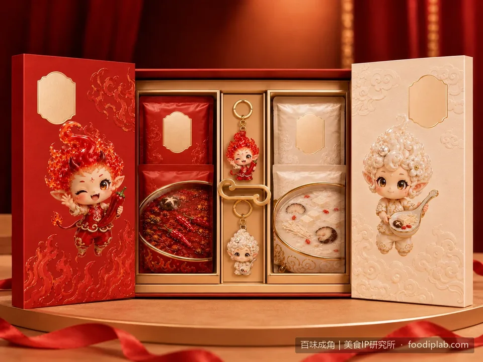 A paired gift set concept featuring both Hot Pot Duo characters.